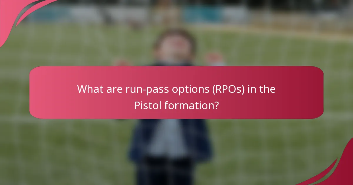 What are run-pass options (RPOs) in the Pistol formation?