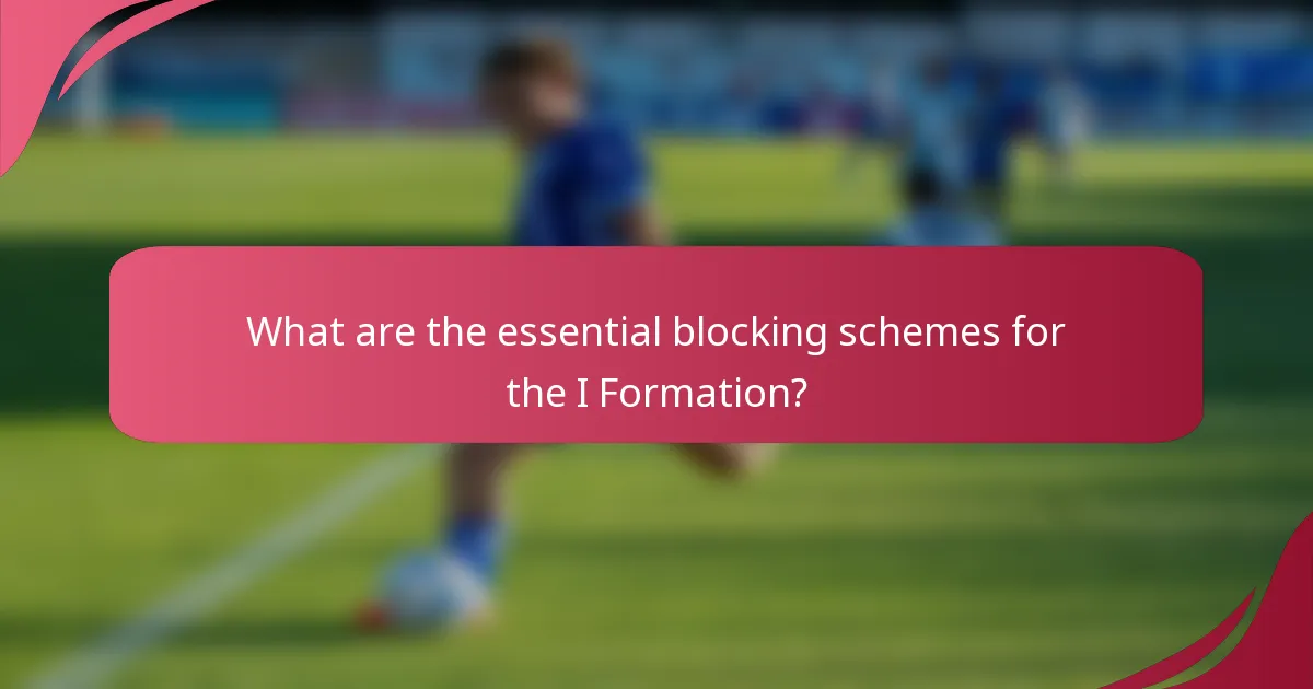 What are the essential blocking schemes for the I Formation?