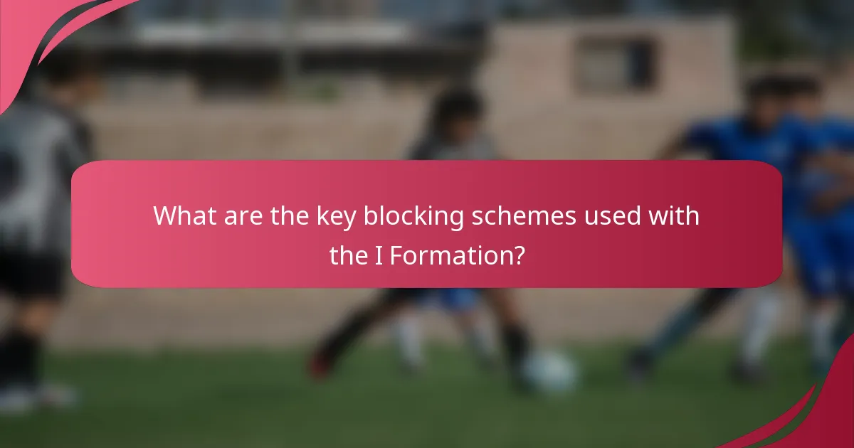 What are the key blocking schemes used with the I Formation?