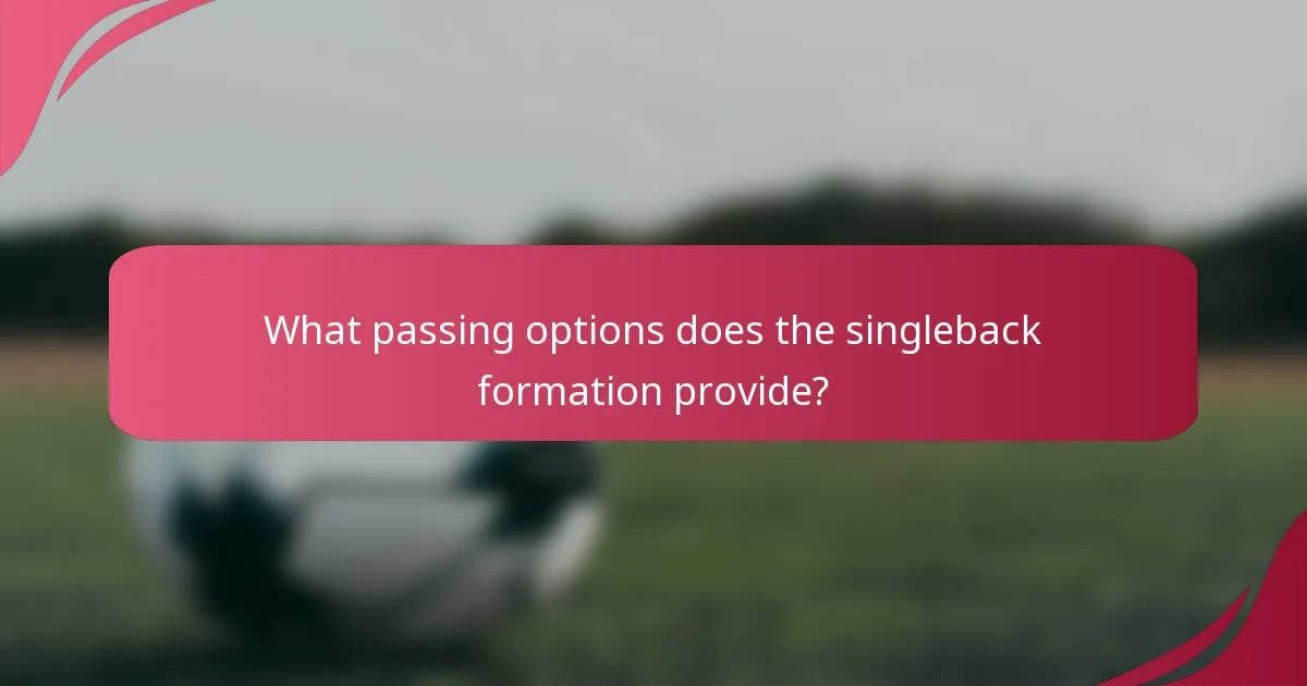 What passing options does the singleback formation provide?